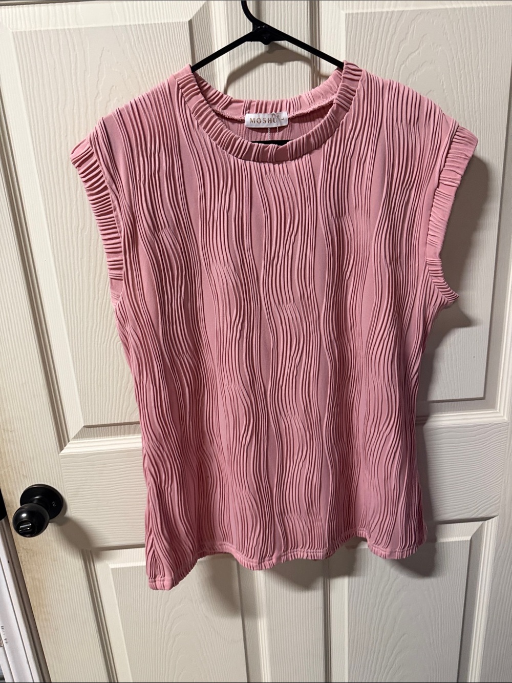 Moschino Pink Pleated Sleeveless Tank Top